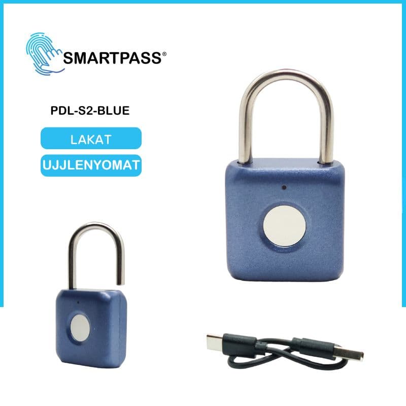 MINI fingerprint padlock, blue