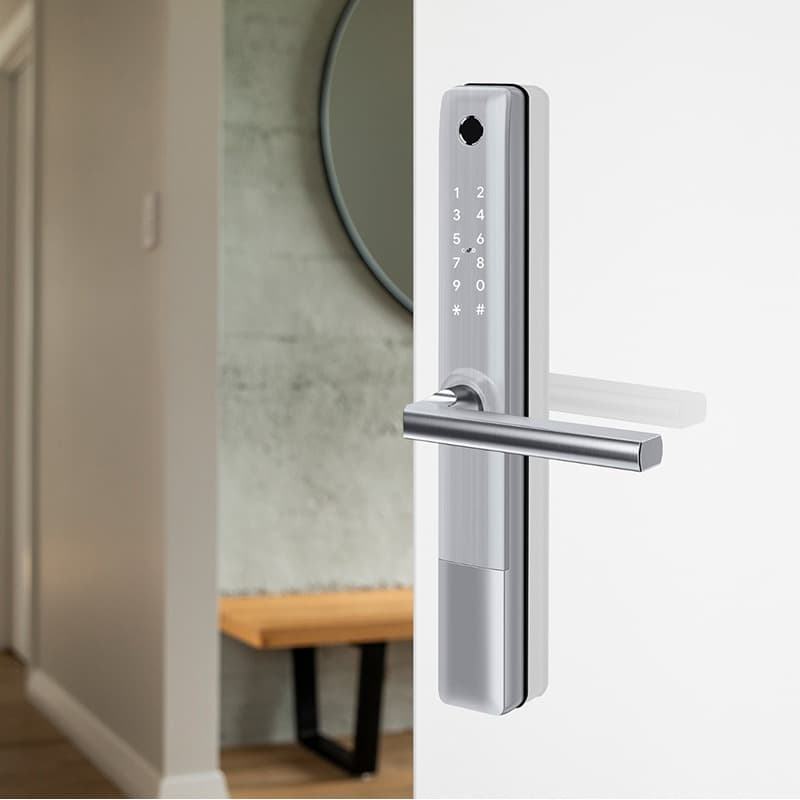 BUDAPEST SILVER smart lock with fingerprint, Bluetooth, WiFi, PIN code, RFID card, key 2
