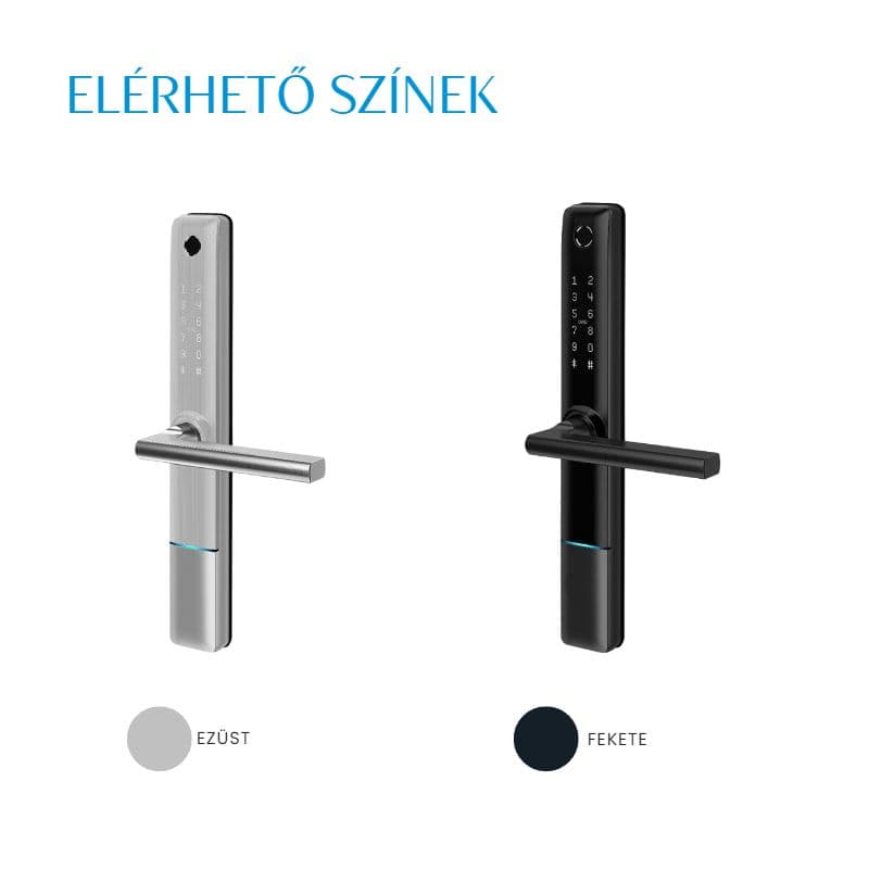 BUDAPEST SILVER smart lock with fingerprint, Bluetooth, WiFi, PIN code, RFID card, key 4