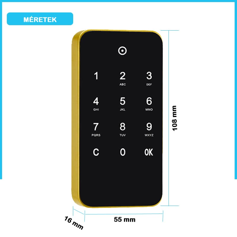 M10 electronic furniture lock, one-time code, gold 2