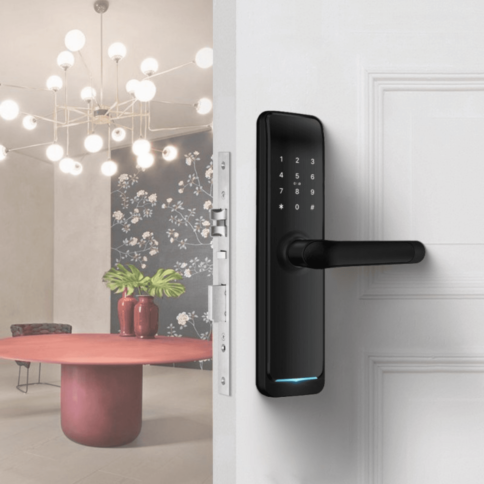 OSAKA BLACK smart lock, Bluetooth, WiFi, PIN code, RFID card, key 2