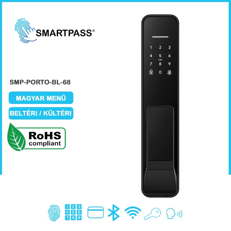 Porto 68 Black Smartpass smart lock