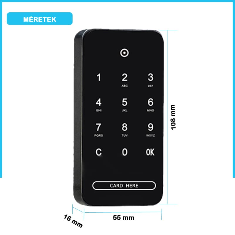 M11 electronic furniture lock, one-time code, card, wristband, black 2