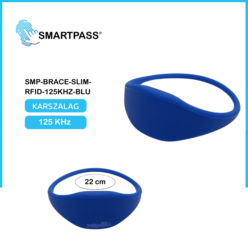 SLIM wristband for RFID electronic furniture locks, 125 kHz, blue