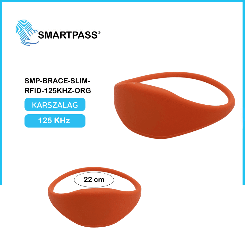 SLIM wristband for RFID electronic furniture locks, 125 kHz, orange