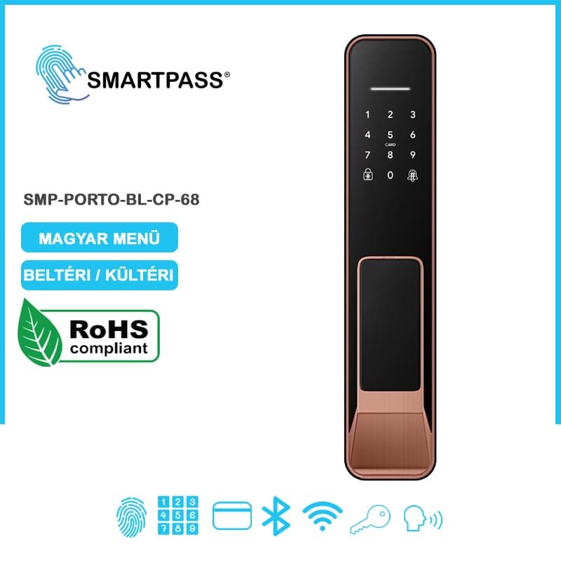 Porto 68 Black – Copper smart lock