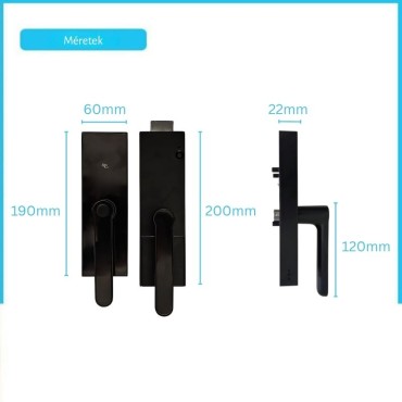 GLASGOW BLACK Smart Lock – Intelligens üvegajtó zár.